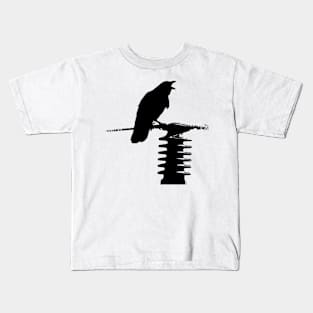 Crow on a Wire Kids T-Shirt